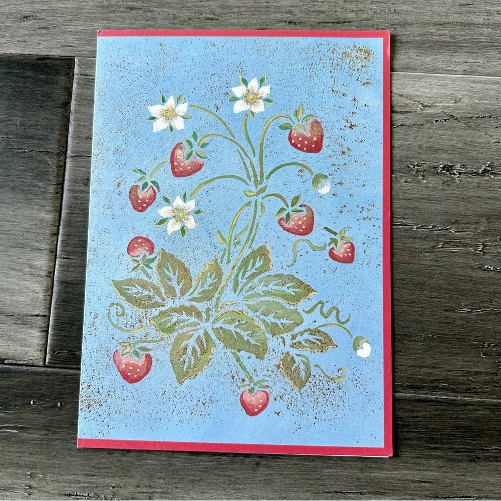 💸 5/20 New Unused Vintage Strawberry Birthday Card ft Art by Pamela Silin-Palmer